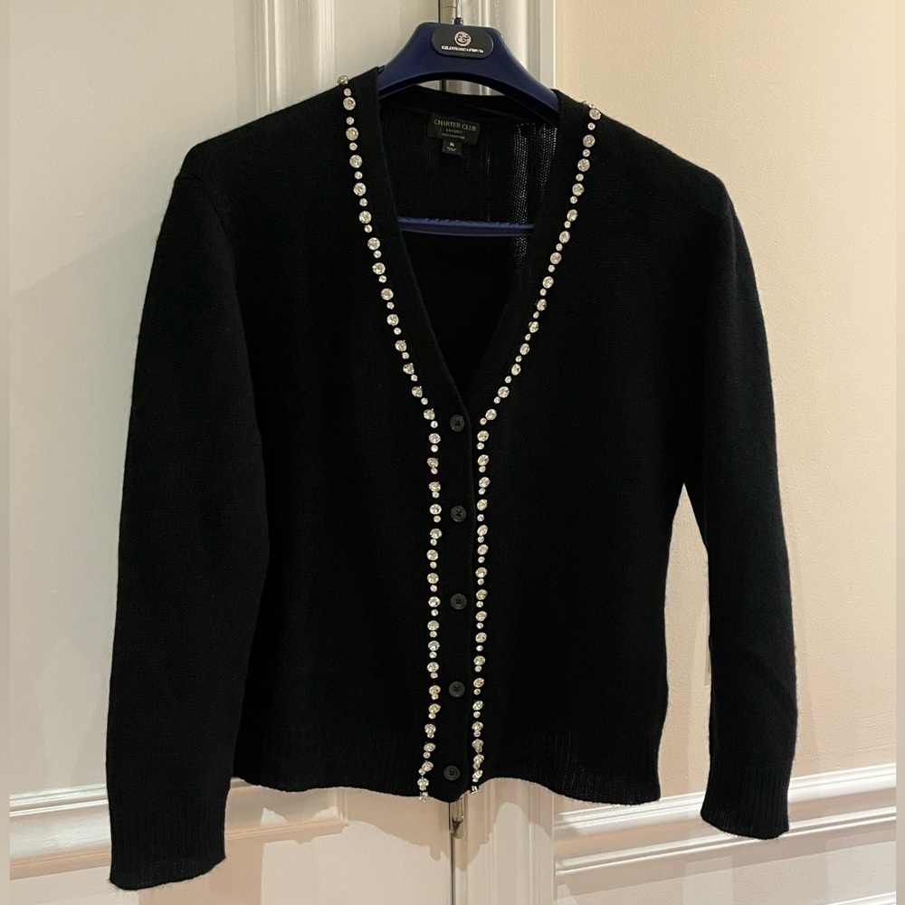 Charter Club 100% Cashmere Bow Embellished Soft Knit Sweater XL PRICE FIRM